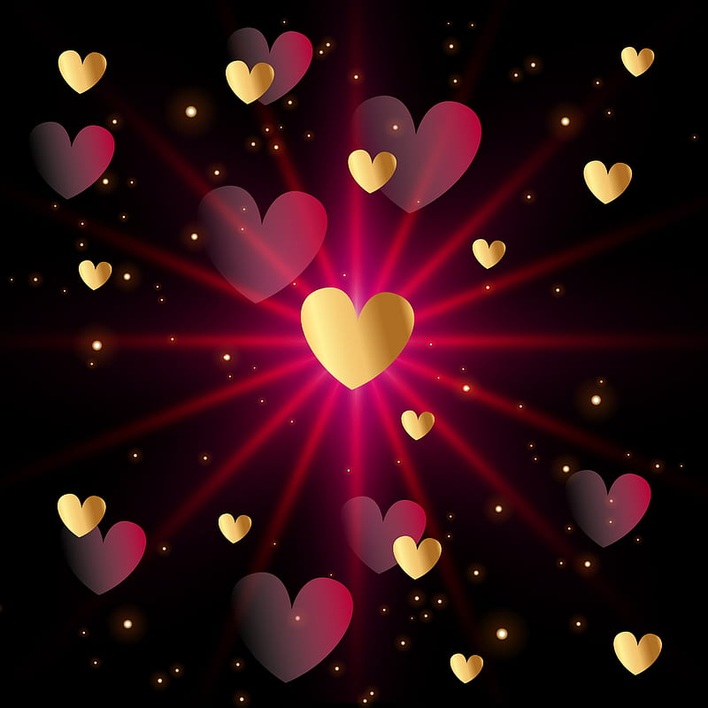 Heart Valentine's day, February 14, I love you, Valentine, Valentine's day,  black, HD phone wallpaper | Peakpx
