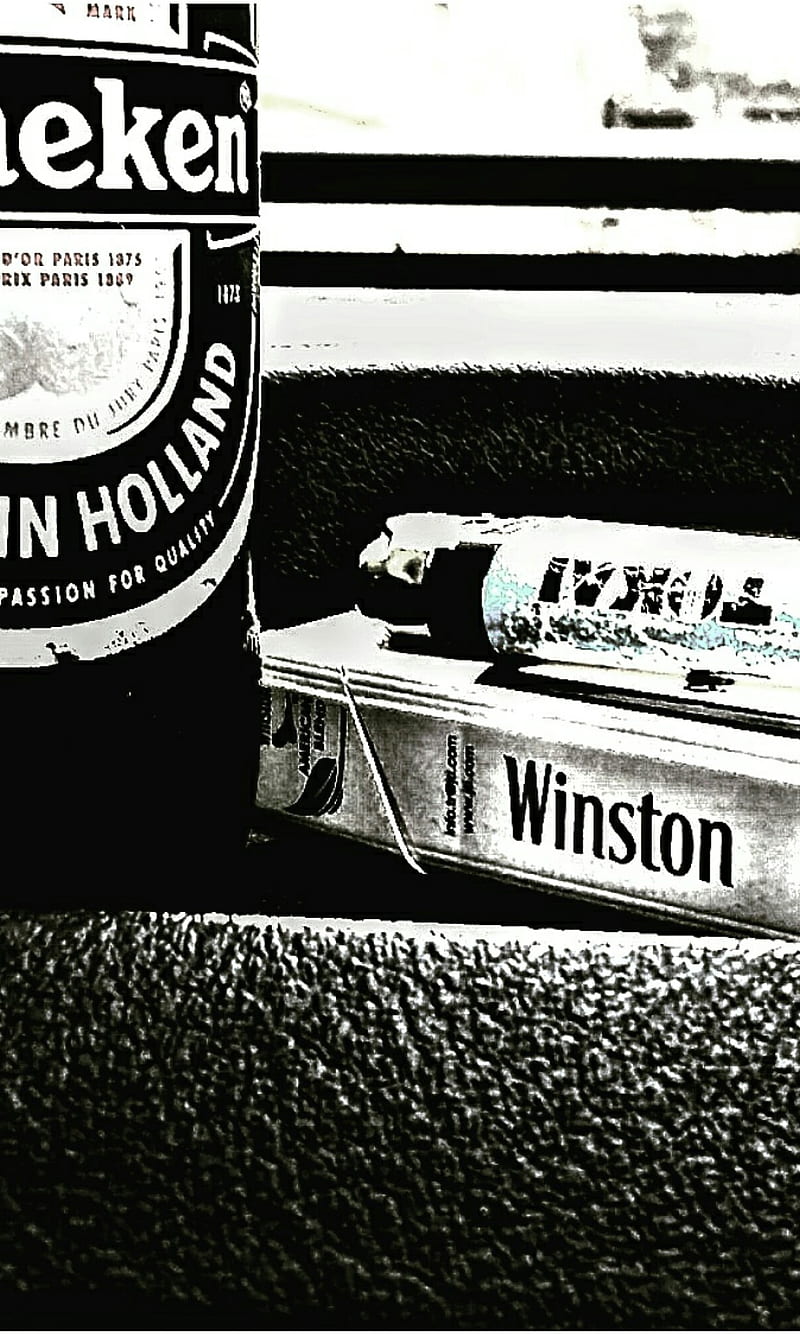 Cigarettes Sigara, beer, bira, heineken, winston, HD phone wallpaper