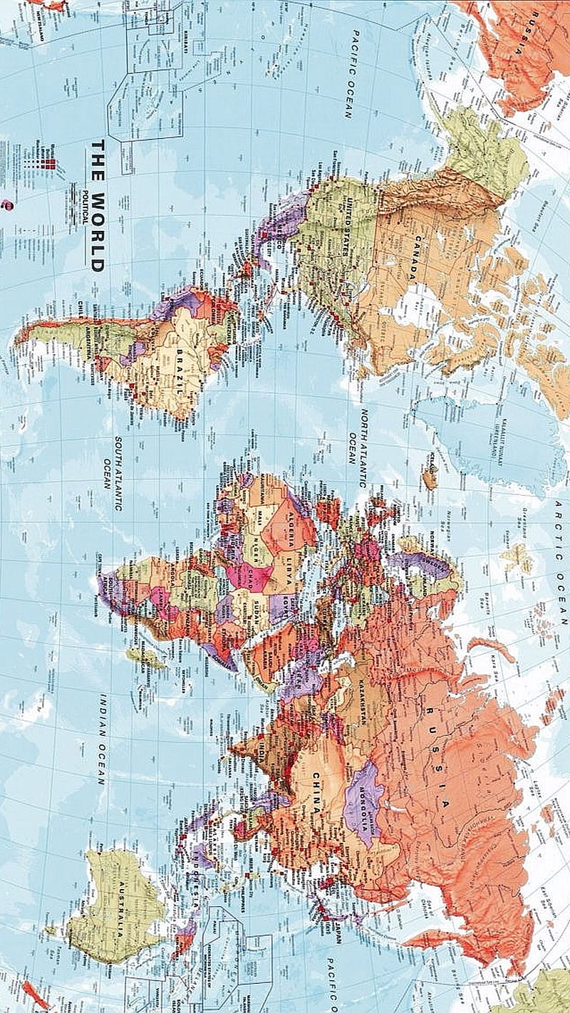 Blue World Map Wallpaper