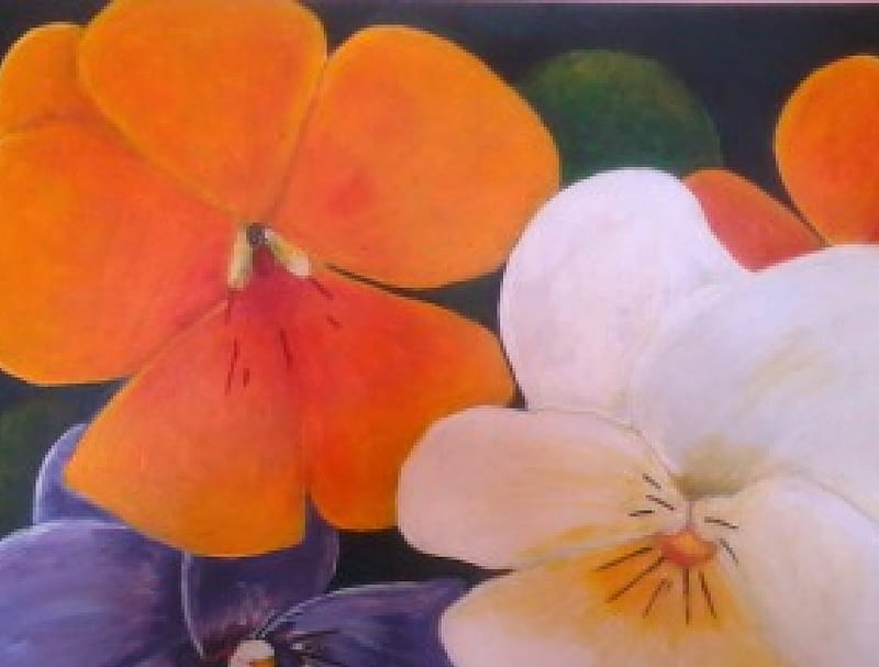 flowers painted by saad KILO, still life, colors, nature, oil paintins, FLOWERS, HD wallpaper