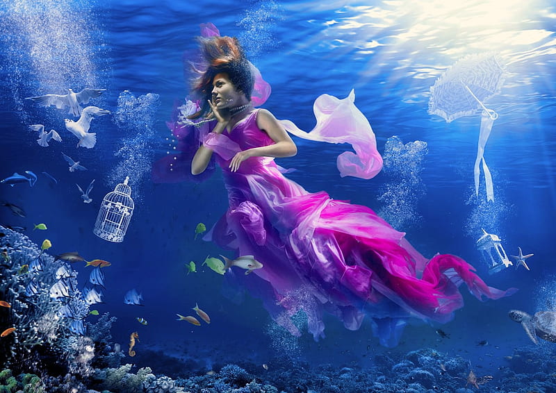 underwater fashion photography wallpaper