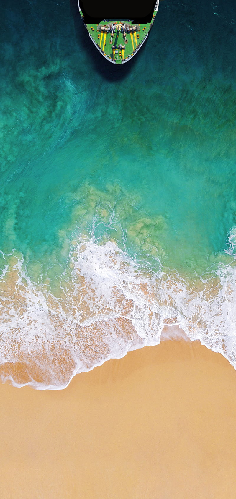 iPhone IOS Notch, beach, boat, iphone, notch, ocean, oneplus, sand, ship water, HD phone wallpaper
