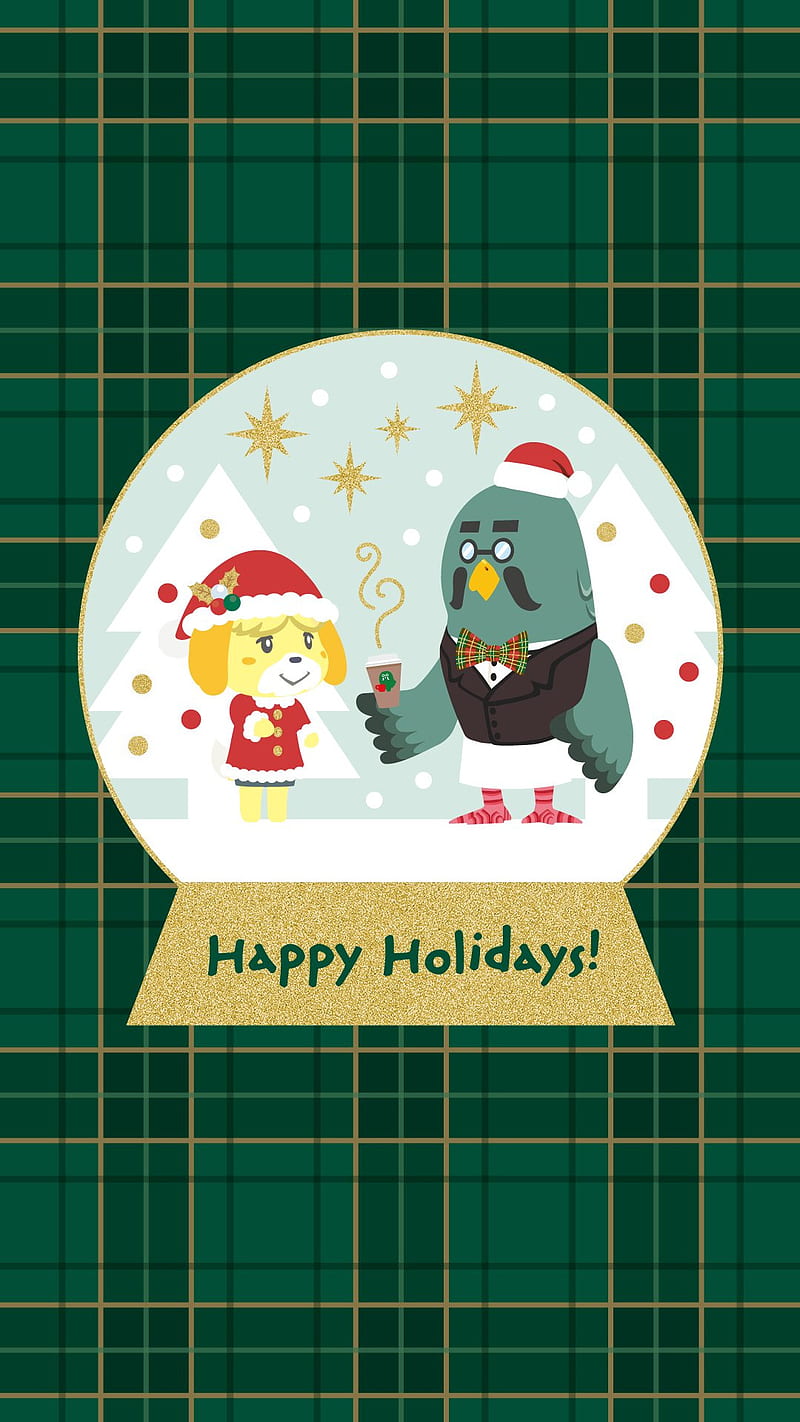 Happy Holidays, animal crossing, brewster, christmas, holiday, isabelle, new  horizons, HD phone wallpaper | Peakpx