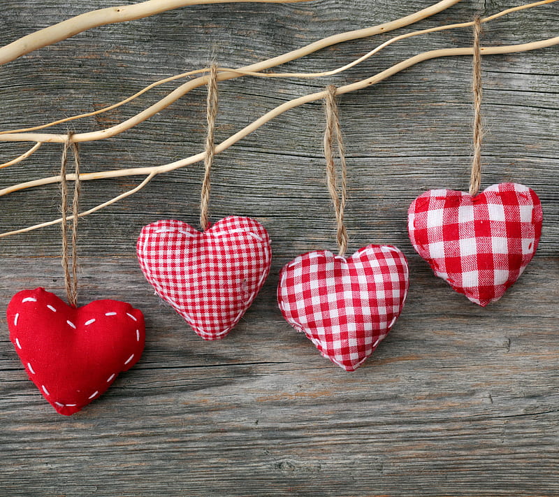 Corazones, fabric, love, romantic, valentine, wood, HD wallpaper | Peakpx