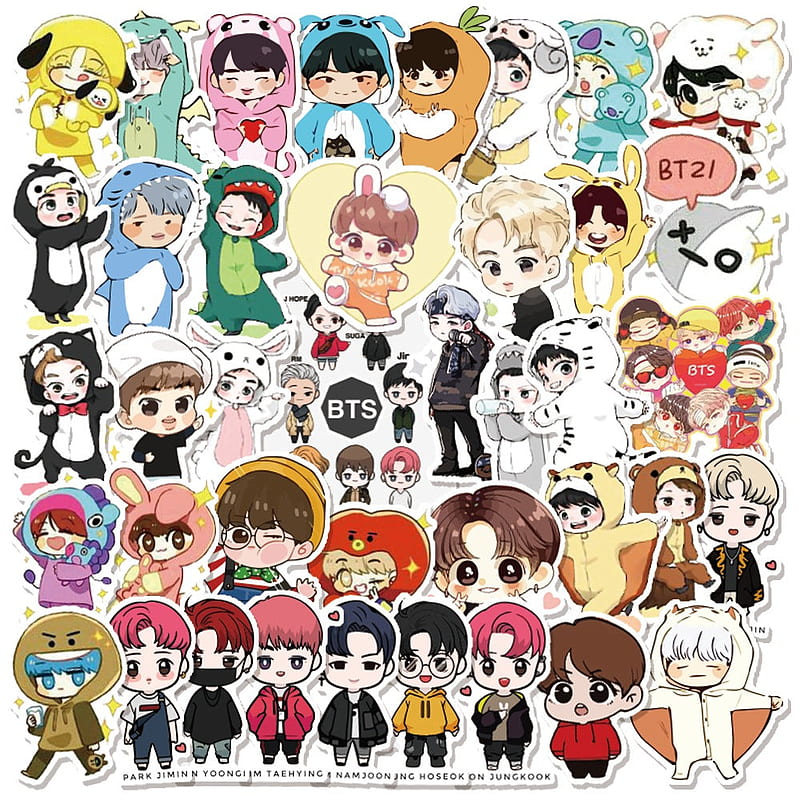 BTS Cartoon Bias stickers Pack of 40 PCS, Jungkook Cartoon, HD phone  wallpaper | Peakpx