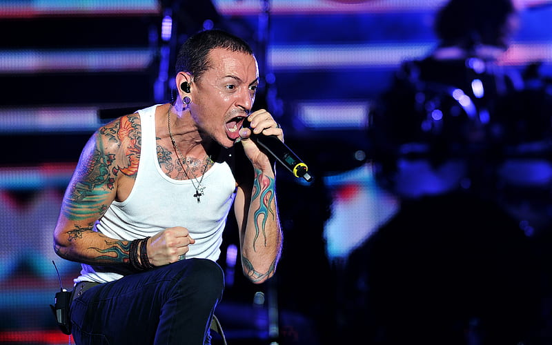 Chester Bennington, Linkin Park, vocalist, rock, concert, American singer, HD wallpaper