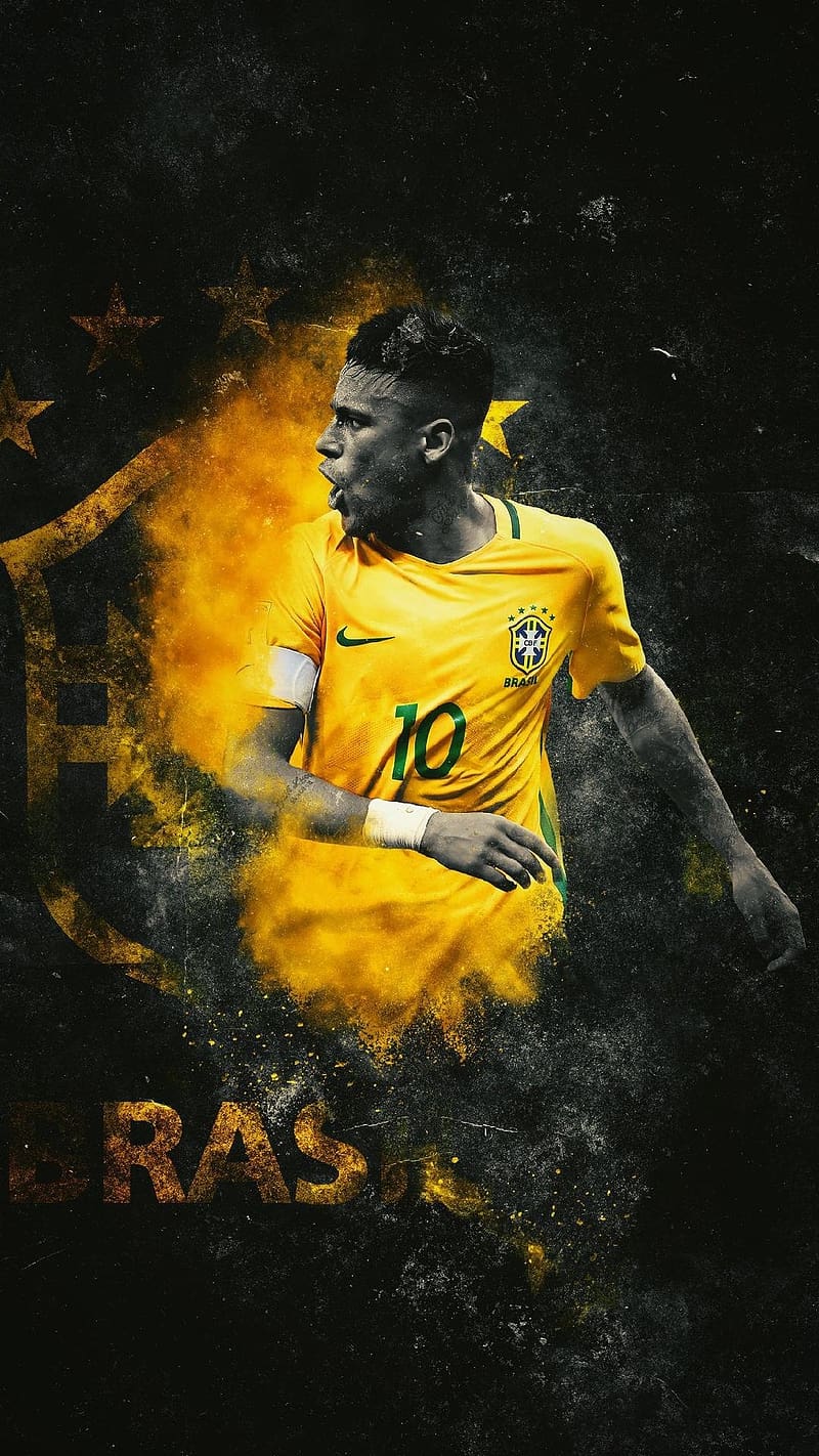 Neymar Jr In Black Jersey Wallpaper Download