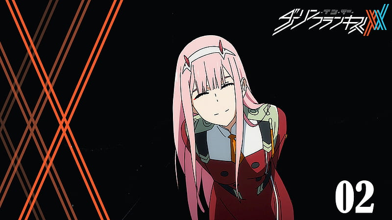 Darling In The FranXX Zero Two Hiro Zero Two With Pink Hair With Black ...