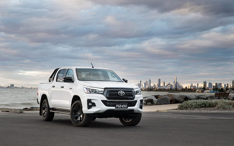 Toyota Hilux Rogue pickups, 2018 cars, SUVs, white Hilux, Toyota, HD wallpaper