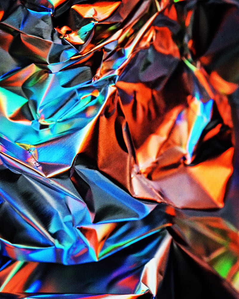 foil, shine, multicolored, crumpled, HD phone wallpaper
