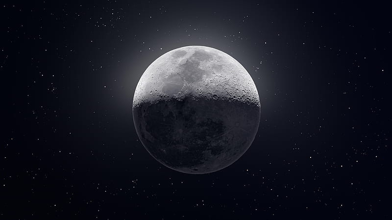 Dark Moon , moon, digital-universe, space, HD wallpaper