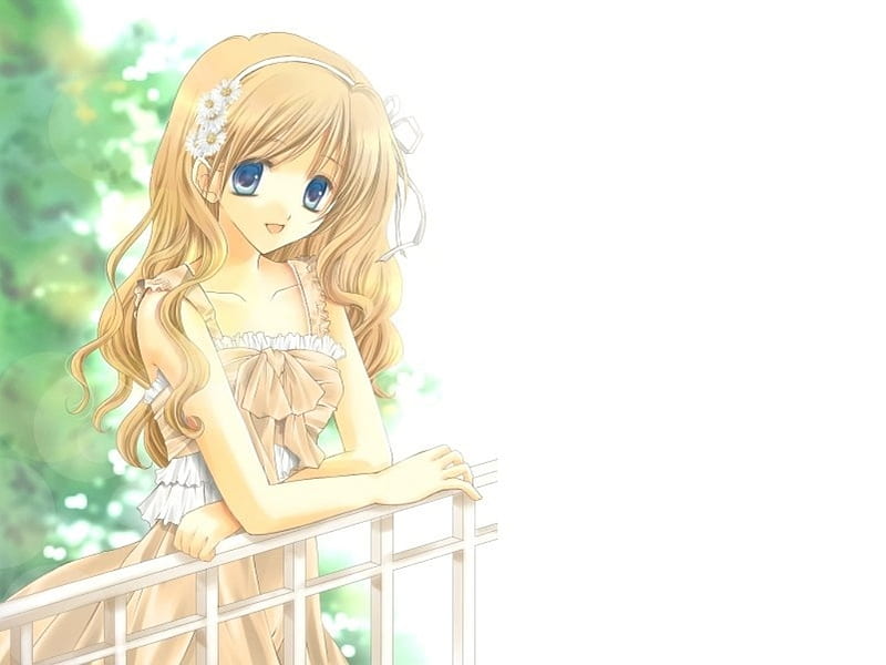 ♡ blonde adorable long wavy anime hair