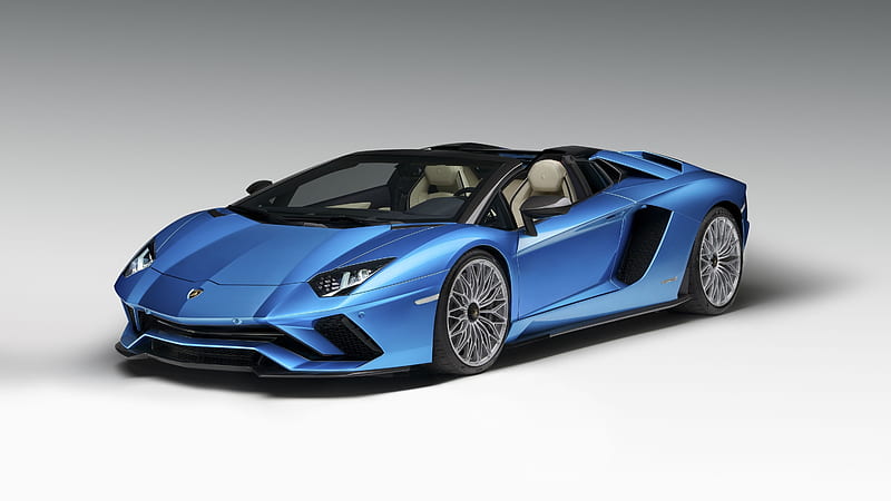 2018 Lamborghini Aventador S Roadster, Lambo, Blue, 2018, Super Car, HD wallpaper