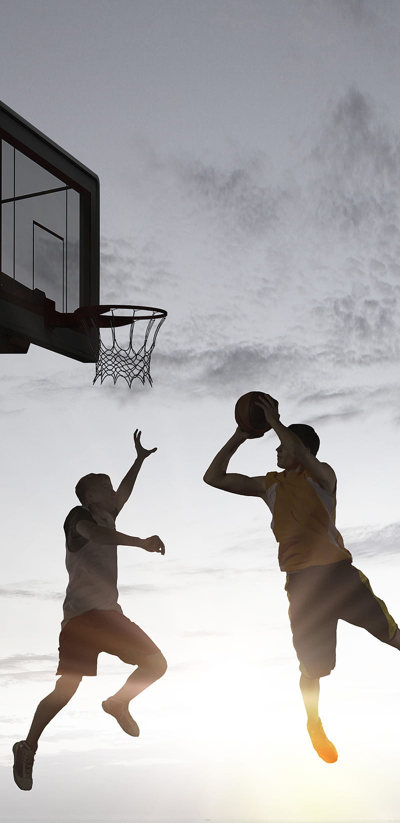 Basketball Sky Jump, basketball, fun, game, jumpshot, play, shoot, skies, sky, sport, HD phone wallpaper