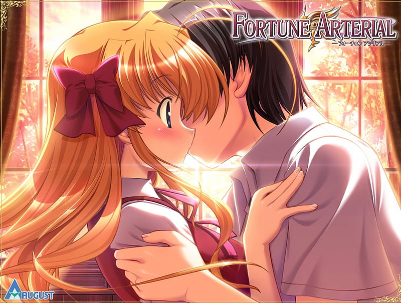 9 Images: Anime couple kiss girl cute feelings affection deep attraction