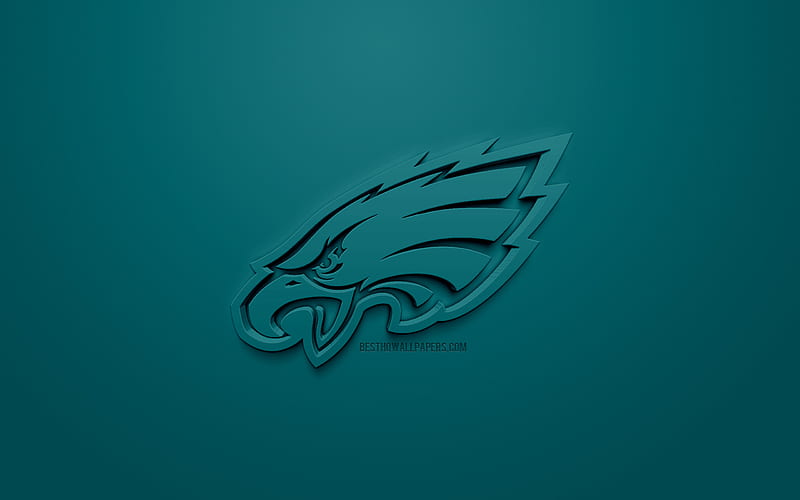 Philadelphia Eagles, American football club, creative 3D logo, blue background, 3d emblem, NFL, Philadelphia, Pennsylvania, USA, National Football League, 3d art, American football, 3d logo, HD wallpaper