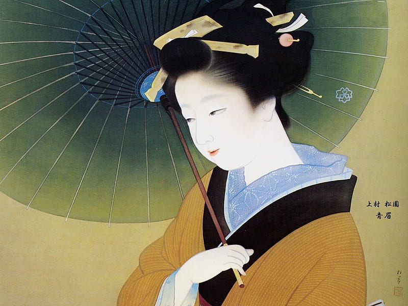 Japanese painting, painting, japanese, traditional, geisha, HD wallpaper |  Peakpx