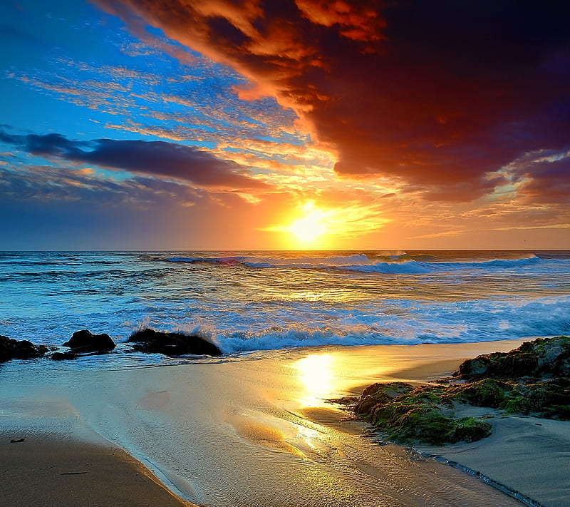 sunset, beach, HD wallpaper sunset, beach, HD wallpaper