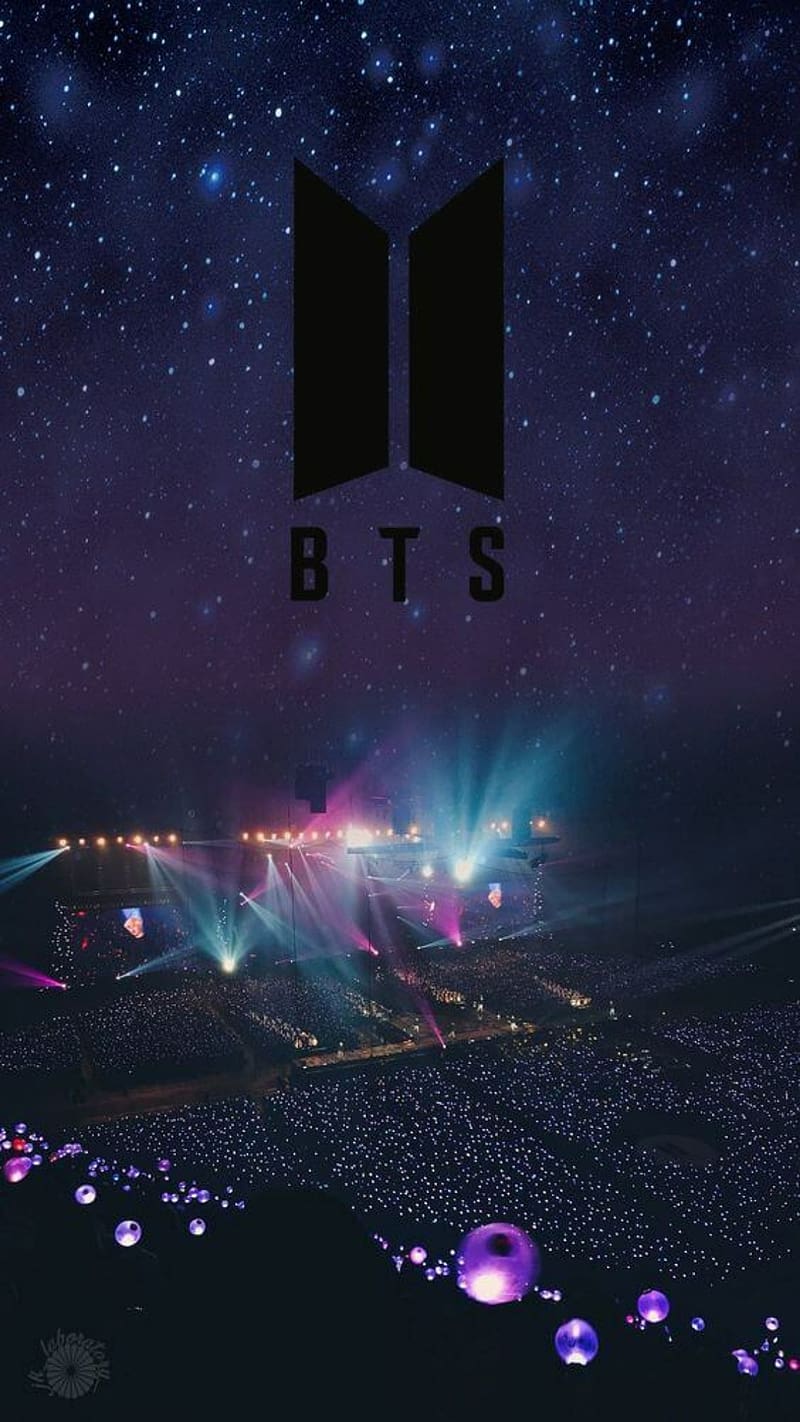 Download BTS Logo In Black And White Wallpaper | Wallpapers.com