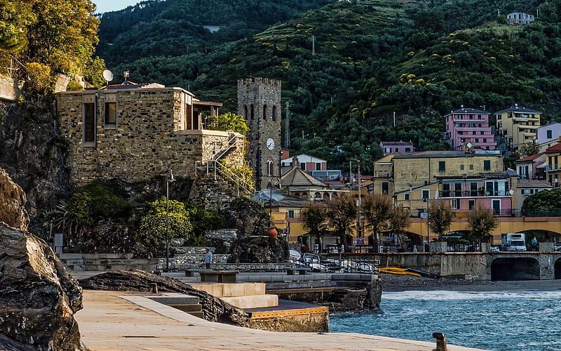 Monterosso, coast, Mediterranean Sea, Italy, HD wallpaper