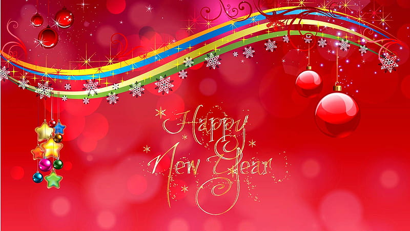 Happy New Year Word In Decoration Background Happy New Year 2021, HD wallpaper