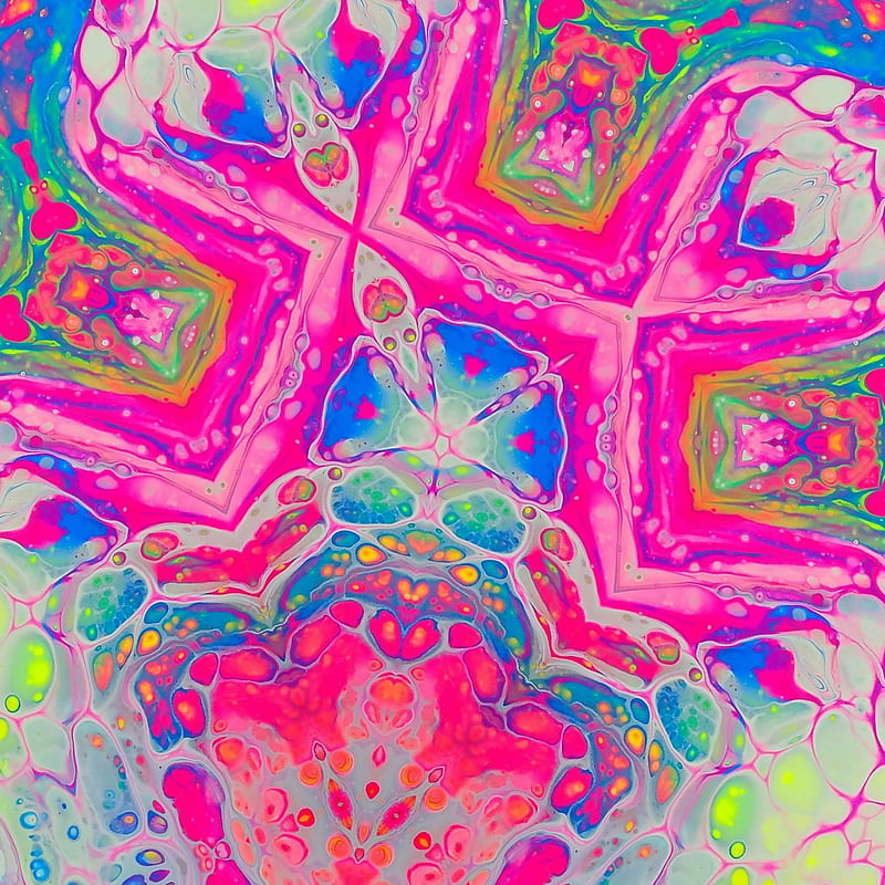 Kaleidoscope me, abstract, designs, lace, pattern, pink, trippy, HD phone wallpaper