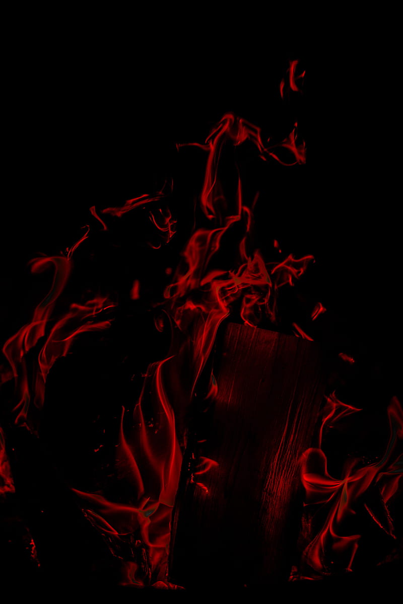 flame, fire, dark, red, HD phone wallpaper