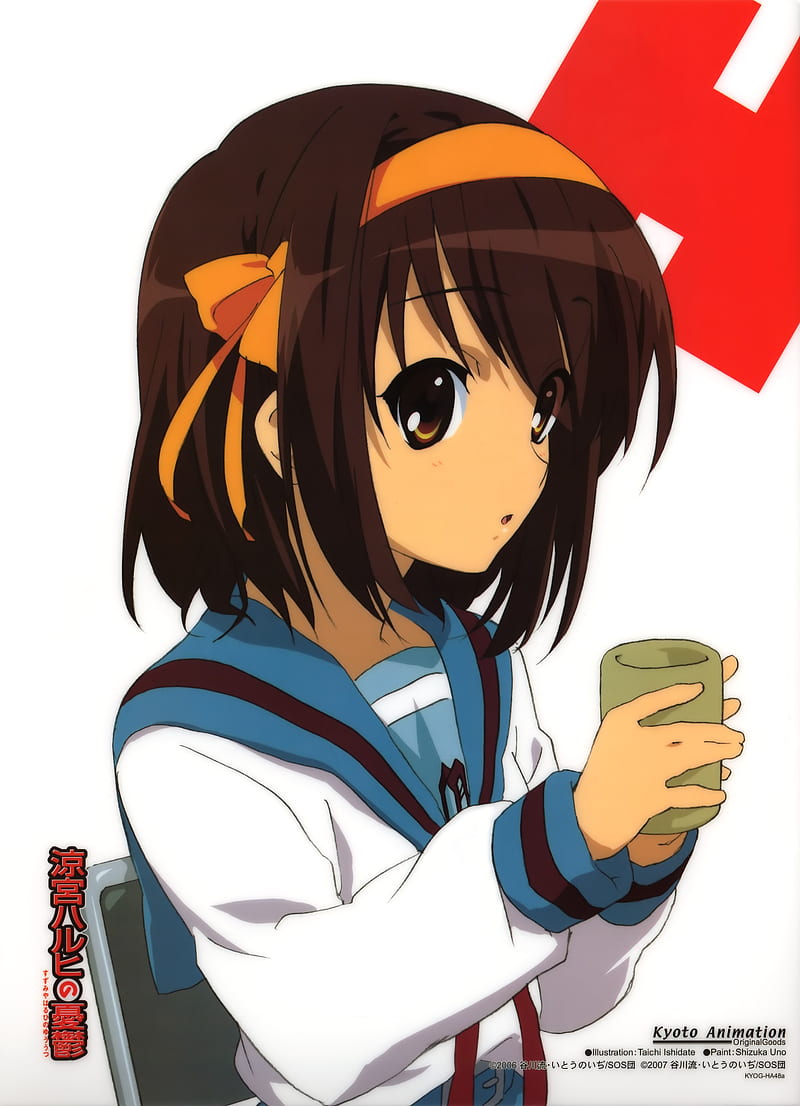 anime, The Melancholy of Haruhi Suzumiya, anime girls, Suzumiya Haruhi, school uniform, HD phone wallpaper