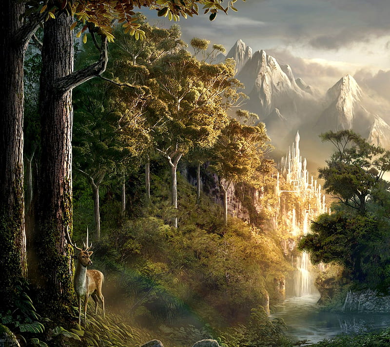Lord of the Rings, castle, fantasy, landscape, nature, HD wallpaper | Peakpx