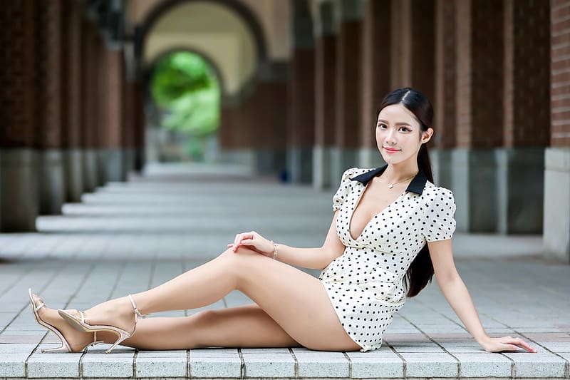 HD wallpaper: White dress Asian girl beautiful legs