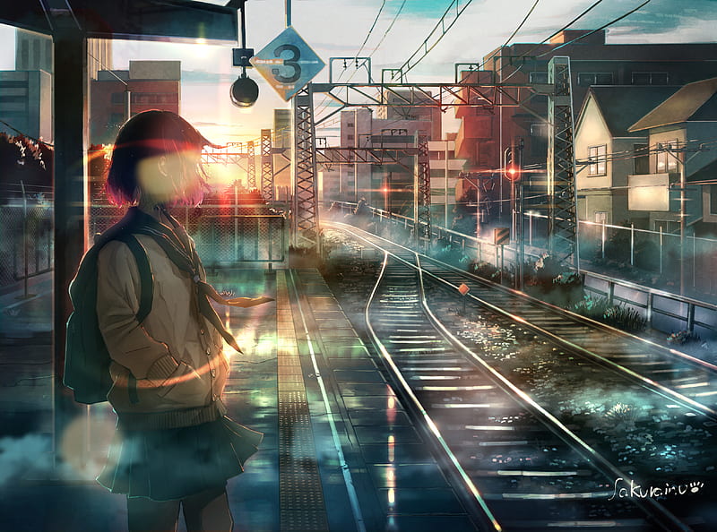 ANIMATED Stream Screens Japanese Sunset Train Anime - Etsy UK