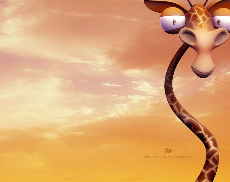 giraffe, 3d-giraffe, long neck, HD wallpaper
