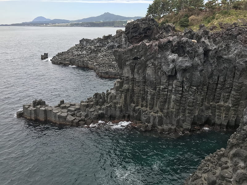 rock formation, nature, jeju island, HD wallpaper