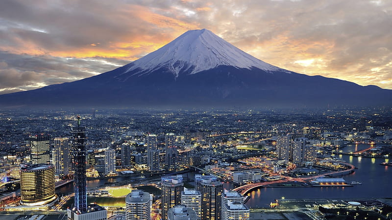 Yokohama - Japan, Yokohama, japan, Mt Fuji, Mount Fuji, HD wallpaper