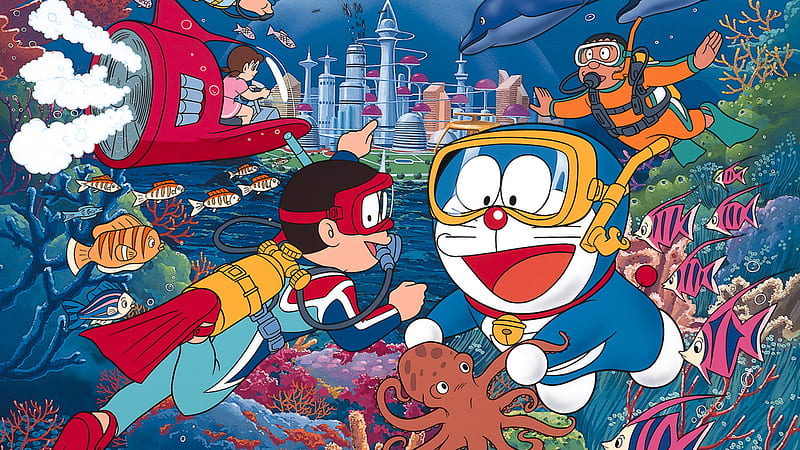 Doraemon And Friends In Deep Sea Doraemon, HD wallpaper