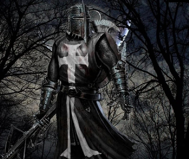 Knight Crusader, weapons, cross bow, helmet, cross, knight, armour, HD wallpaper