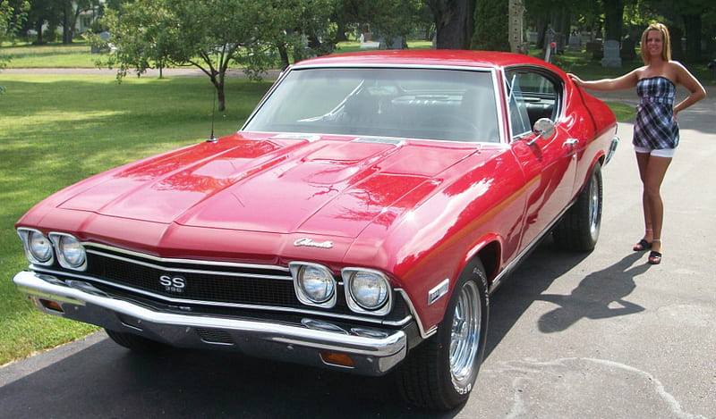 1968 Chevy Chevelle, gm, red, 68, bowtie, HD wallpaper
