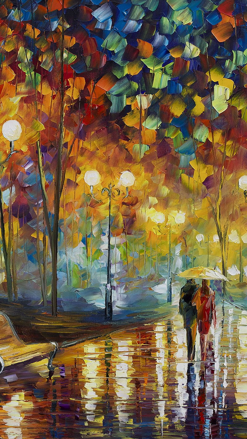 Autumn in New York, love, new york, rain, umbrella, HD phone wallpaper