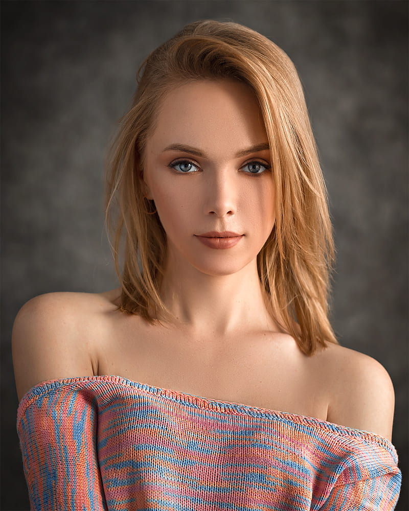 Evgeny Sibiraev, women, model, gray eyes, HD phone wallpaper