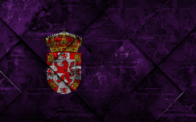 Flag of Cordoba grunge art, rhombus grunge texture, spanish province, Cordoba flag, Spain, national symbols, Cordoba, provinces of Spain, creative art, HD wallpaper