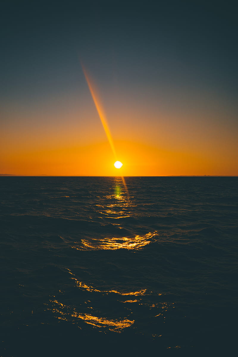 Tangalooma Sunset, beach, calm, iphone , nature, ocean, relax, sunrise, water, HD phone wallpaper