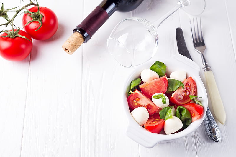 Food, Salad, Glass, Mozzarella, Still Life, Tomato, HD wallpaper
