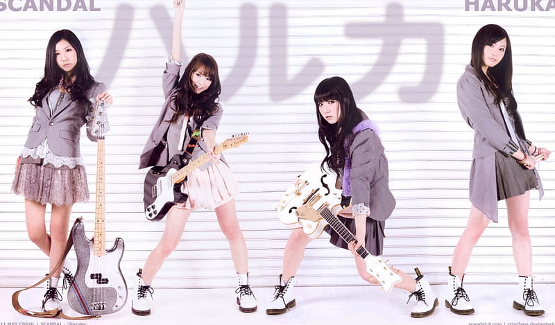 Scandal Guitar Rain Suzuki J Pop Female J Rock Tomomi Ogawa Haruno Ono Hd Wallpaper Peakpx