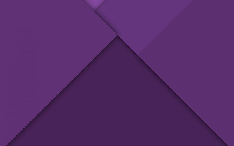 purple abstraction, material design, android, geometric background, purple polygons, HD wallpaper