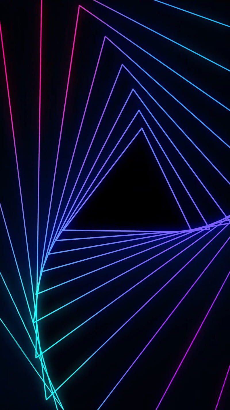 Neon Triangle W, abstract, colorful, forma, surreal, HD phone wallpaper ...