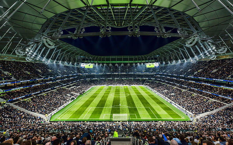 Tottenham Hotspur Stadium, match, R, London, England, soccer field, English Football Stadium, Premier League, Tottenham Hotspur, HD wallpaper