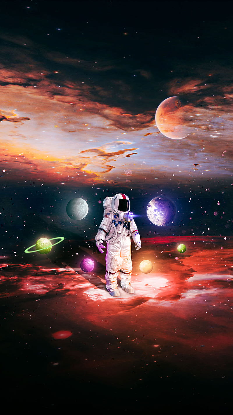 Planet Nerd, Astronaut, Cosmos, Galaxy, Nebula, Redxarts, Space, HD phone wallpaper