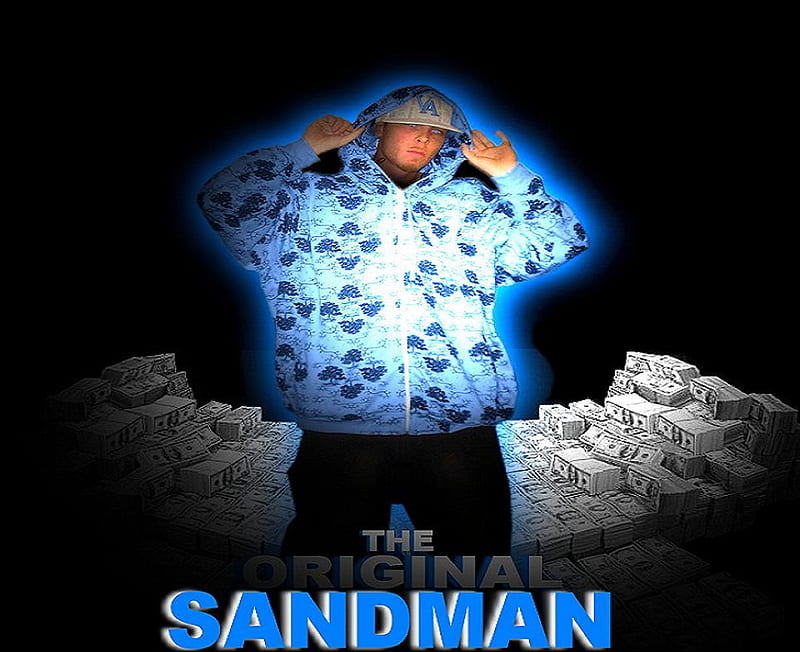 THE ORIGINAL SANDMAN MONEY , artist, money, music, band, black, the original sandman, rap, dark, rapper, hot, myspace, blue, HD wallpaper