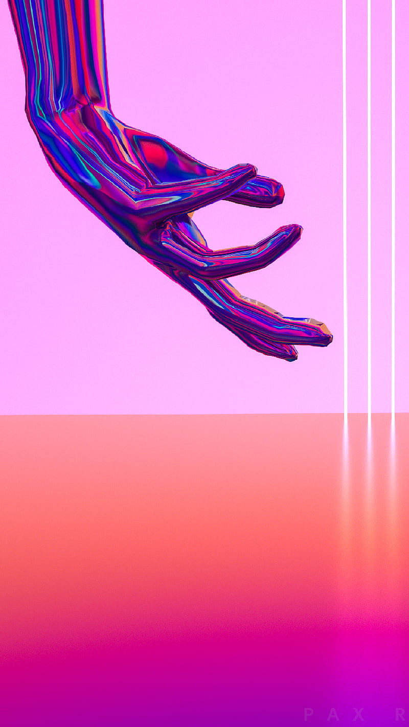Take Me (Left Side), 3, Art, Artsy, Give, Hand, Help Me, Horizon, Lake, Left, Lines, Pax, Pax Red, Pink, Red, Take Me, Take me Home, Water, abstract, couple, gradient.3D art, hands, pair, render, rgb, side, sundown, sunset, HD phone wallpaper