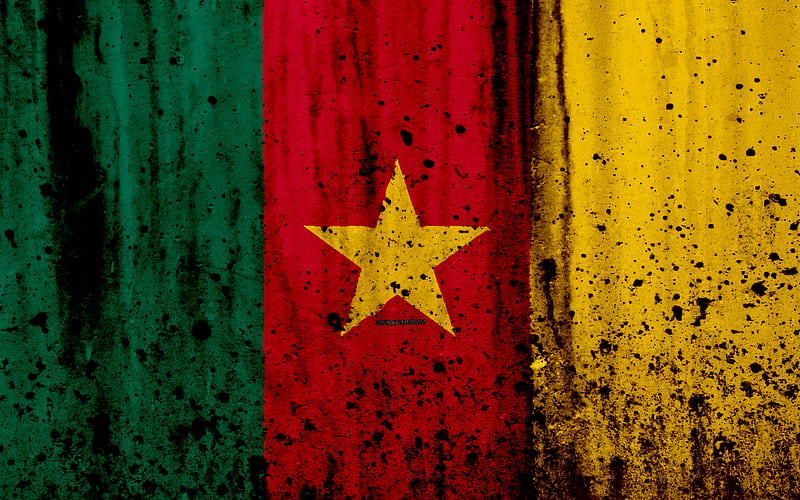 Cameroonian flag grunge, flag of Cameroon, Africa, Cameroon, national symbols, Cameroon national flag, HD wallpaper
